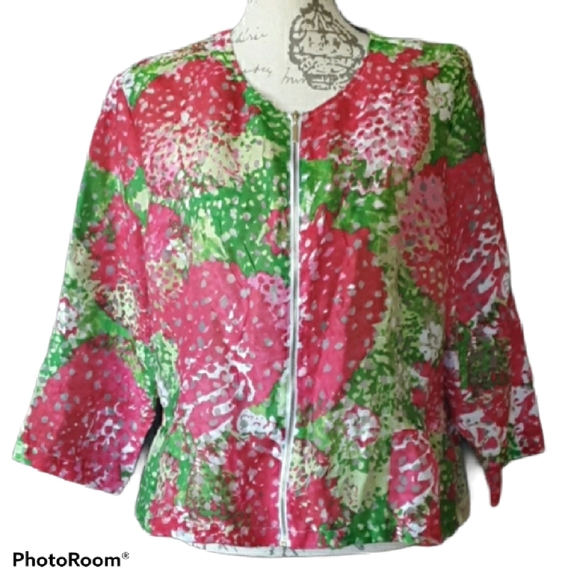 Ruby Rd. Tops - Ruby rd women size 18 floral zip up shirt